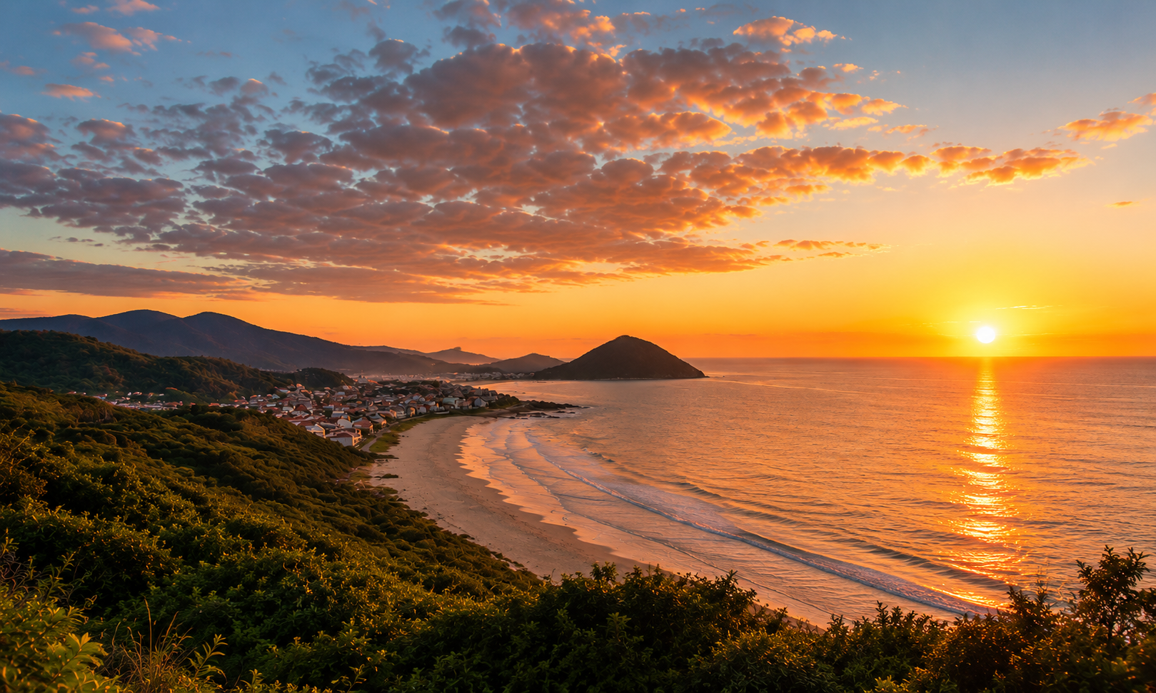 Morro das Pedras ao pôr do sol — Sul da Ilha, Florianópolis